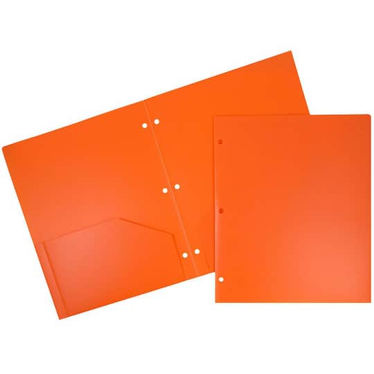 JAM Paper Plastic 2 Pocket 3 Hole Punch Presentation School Folder